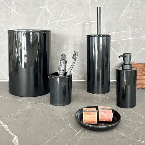 PRİMANOVA FLORES 5Lİ BANYO SETİ SİYAH M-SAS17-06