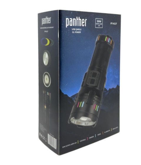 Panther PT-4117 Usb Şarjlı El Feneri
