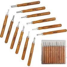 ROX WOOD AHŞAP İŞLEME BIÇAK SETİ  12 PARÇA 4504 (GÜL AĞACI)