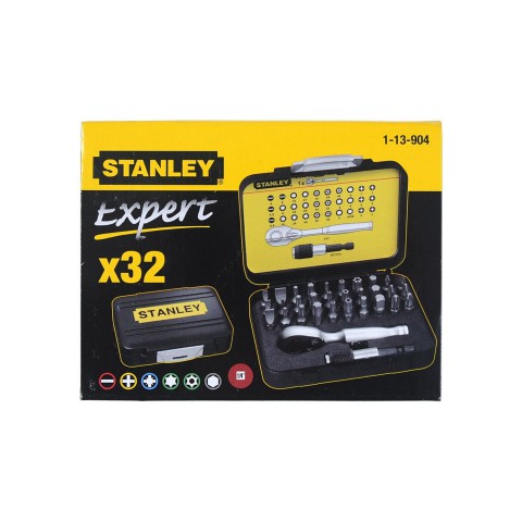 Stanley 1-13-904 Fatmax Bits Set 32'li ¼ + Manyetik Tutucu + Otomatik Lokma Kolu