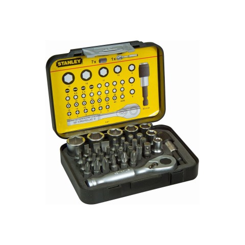 Stanley 1-13-906 Fatmax 39'lu ¼ Bits + Lokma Seti Manyetik Tutucu ve Otomatik Lokma Kollu