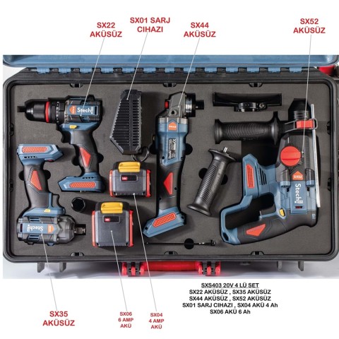 StechEnd SXS403 SET (SX22-SX35-SX44-SX52)1X4AH+1X6AH