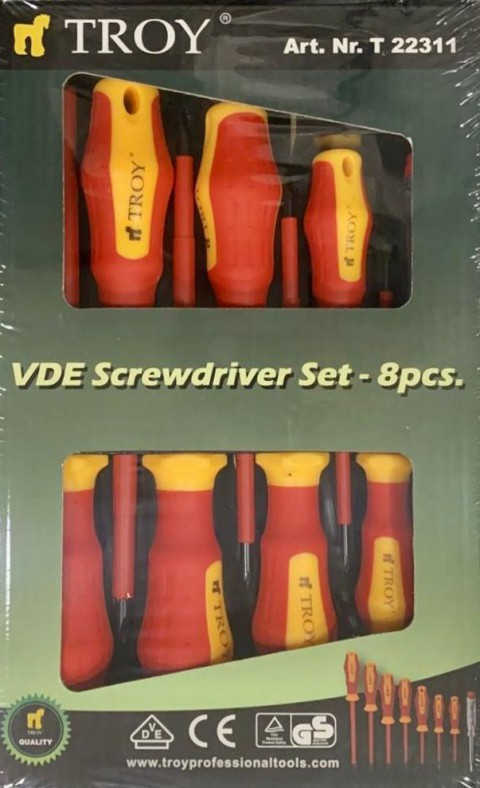 TROY 22311 VDE İZOLELİ 8 PRÇ. TORNAVİDA SETİ
