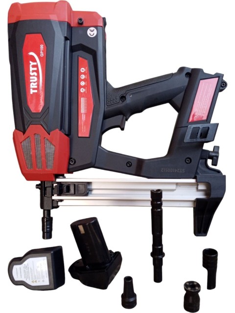 Thusty GP100 Gazlı Çivi Tabancası 3 Işlevli Mantoloma Dübeli Çakma, Pin Çivi Çakma, Nk Çivi Çakma Işlemi