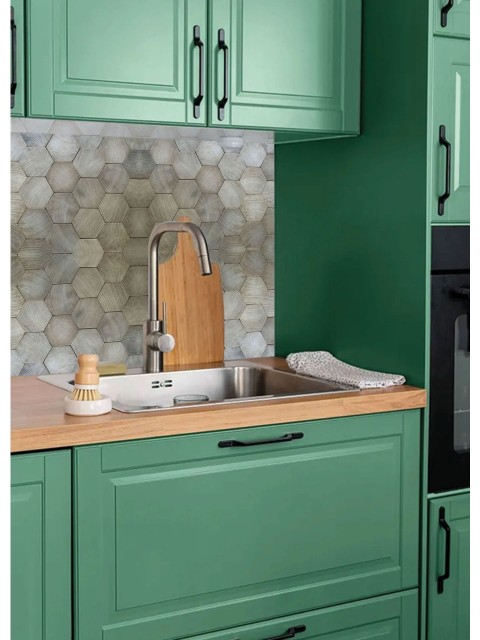 Tink Kendinden Yapışkanlı Altıgen Ahşap Desenli Pvc Panel 41 x 62 cm (4 Adet) 1 M²