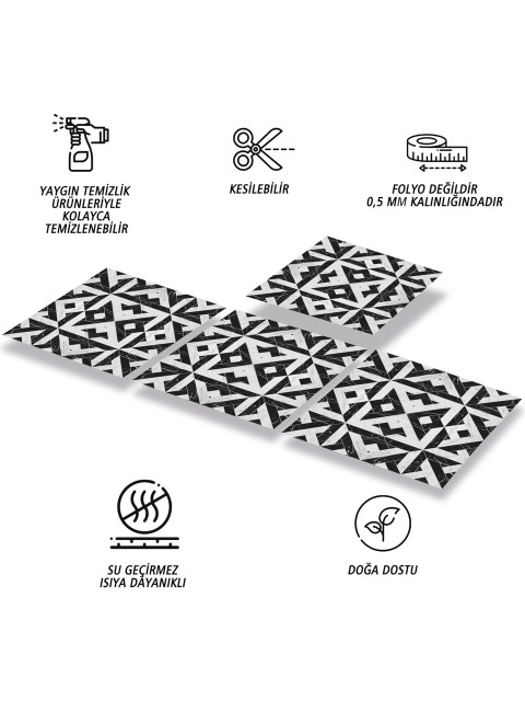 Tink Kendinden Yapışkanlı Kesilebilir Mermer 008 Desenli Pvc Karo 30x30 cm 11 Adet 1m2