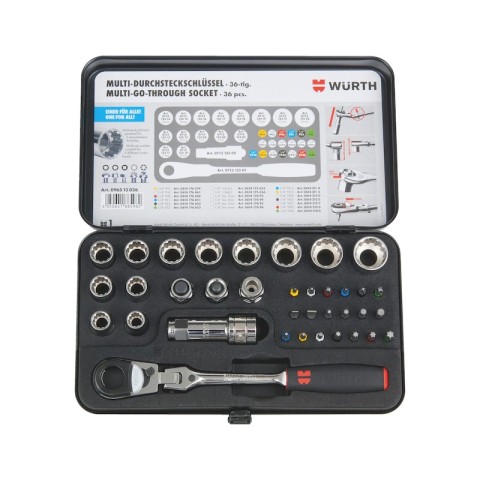 WÜRTH GEÇMELİ CIRCIR - LOKMA ANAHTAR SETİ MULTİ 36 PARÇA
